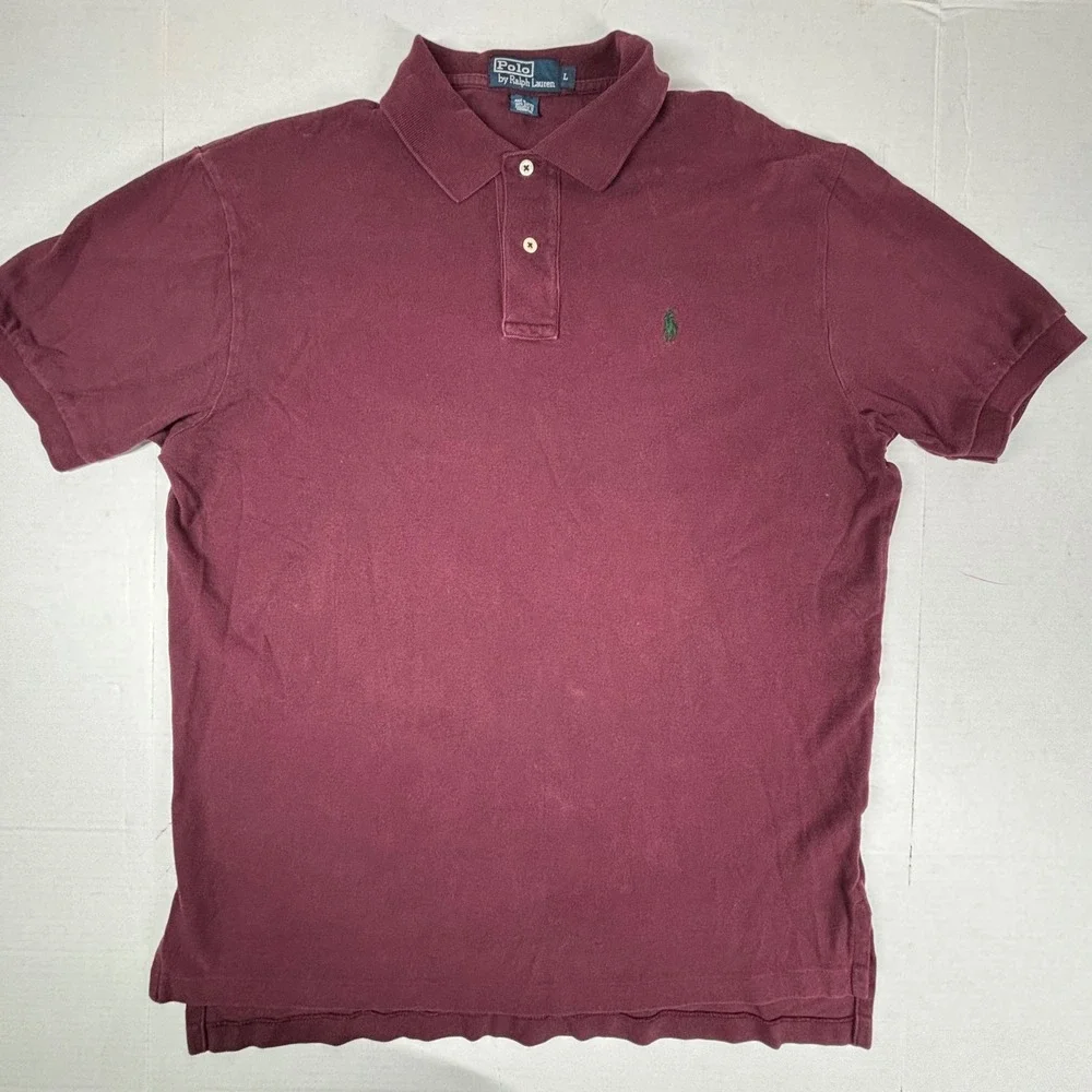 Polo Ralph Lauren Mens Burgundy Classic Fit Polo Shirt Size L - Picture 1 of 5